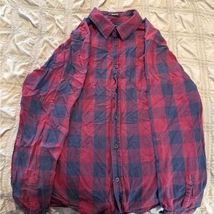 Carbon Burgundy and Navy Plaid Shirt